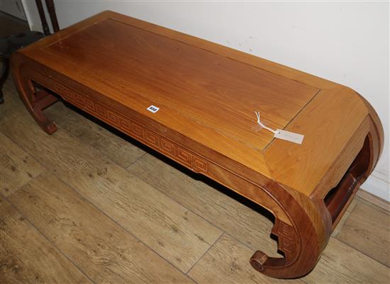 A Chinese rosewood coffee table, W.136cm